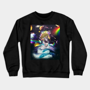 Space Shark Eating Taco Crewneck Sweatshirt